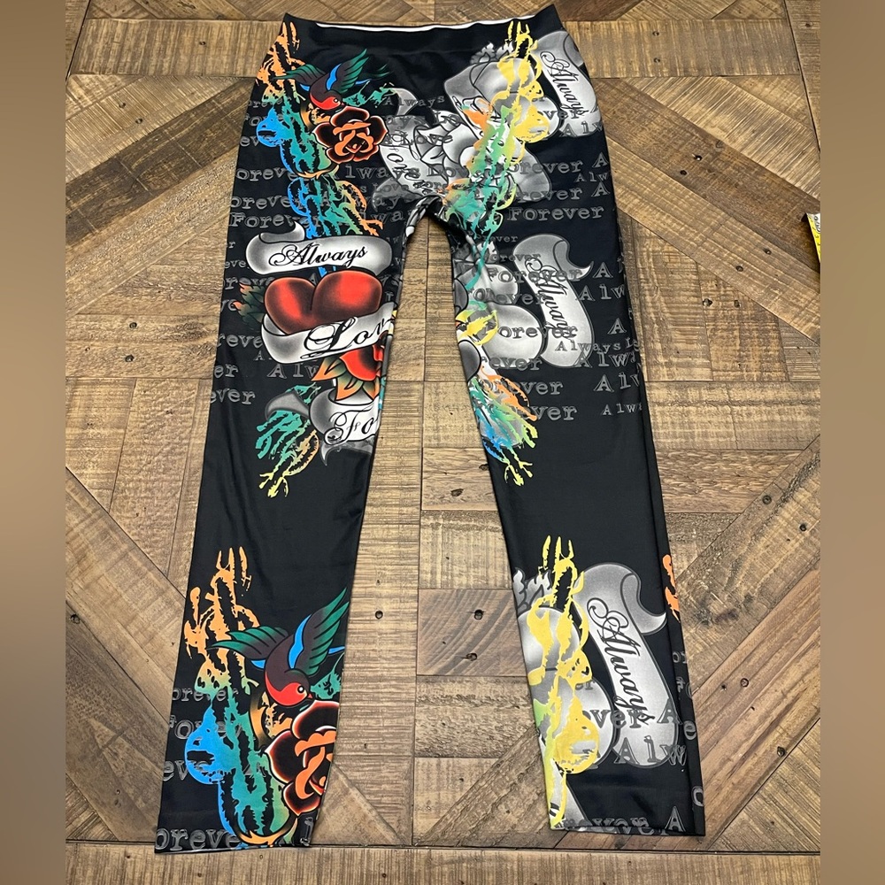 Goldmedal tattoo-inspired graphic high waisted leggings size L/XL
